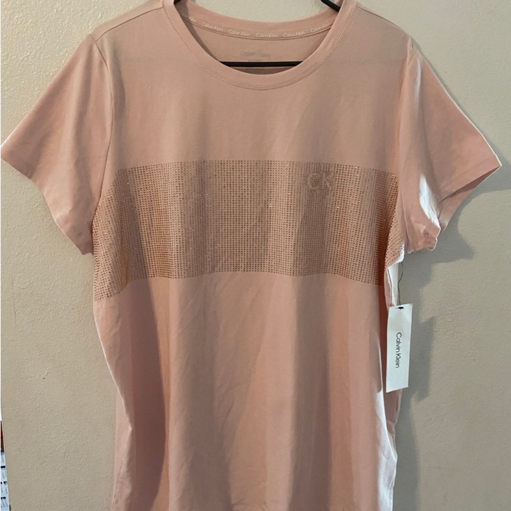 Calvin Klein Pink Ballet Rhinestone Top Women’s XL New With Tags